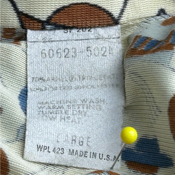 VTG Levis Mens Western Button Down Shirt LARGE Cowboys All Over Print 70s USA - Picture 16 of 16